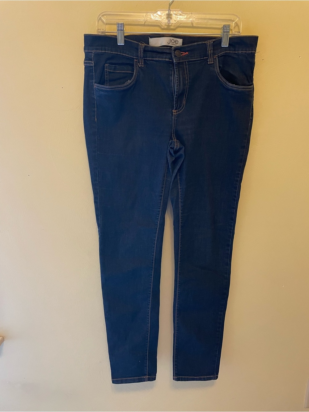 Joe Fresh Dark Blue Skinny Jeans with Tan Stitching